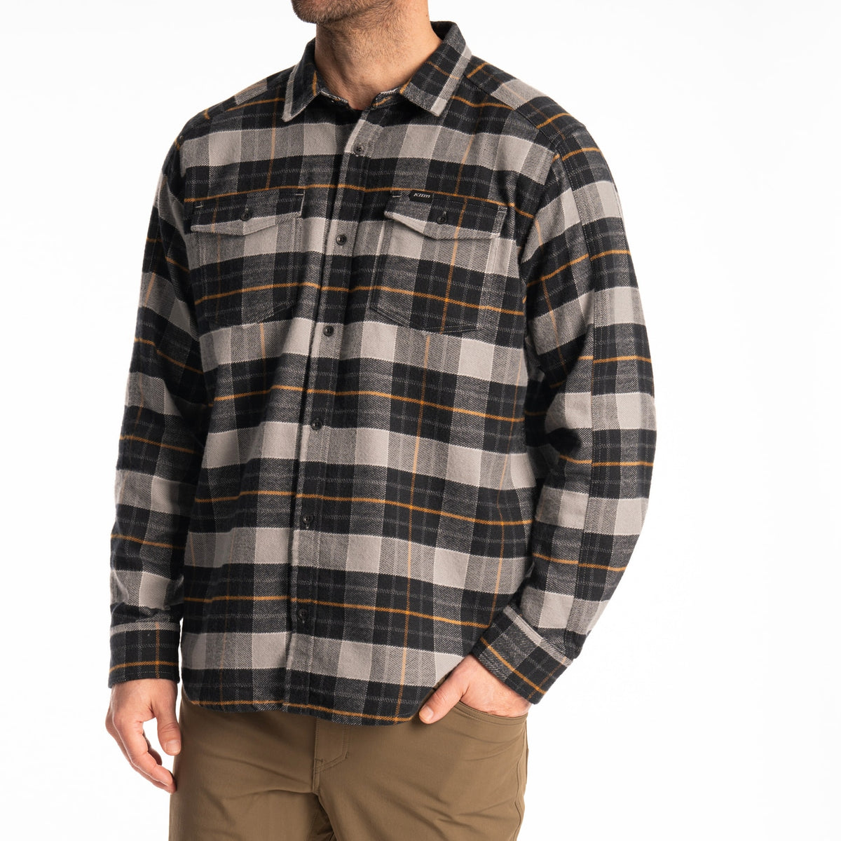 Klim Owen Heavyweight Flannel Shirt - Monument - Black