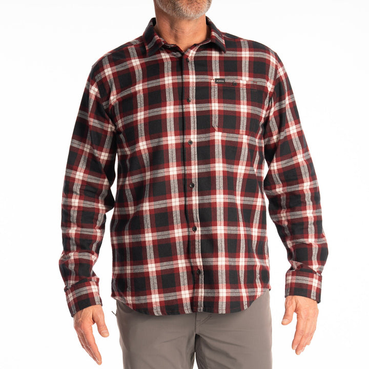 Klim Alderson Midweight Flannel Shirt - Cabernet - Black