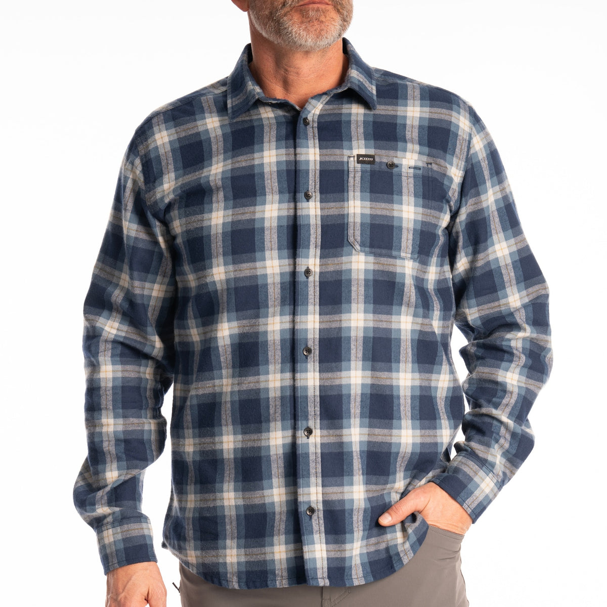 Klim Alderson Midweight Flannel Shirt - Dress Blues - Blue Fusion