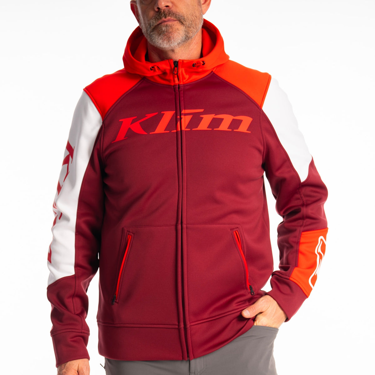 Klim Stealth Hoodie - Cabernet - Fiery Red
