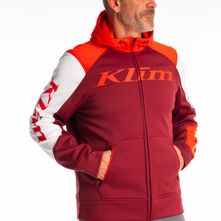 Klim Stealth Hoodie - Cabernet - Fiery Red