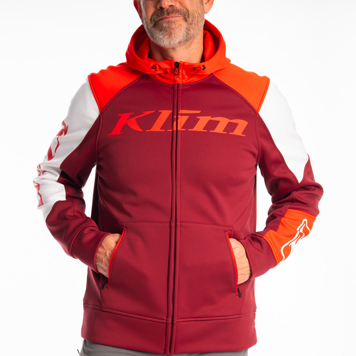 Klim Stealth Hoodie - Cabernet - Fiery Red
