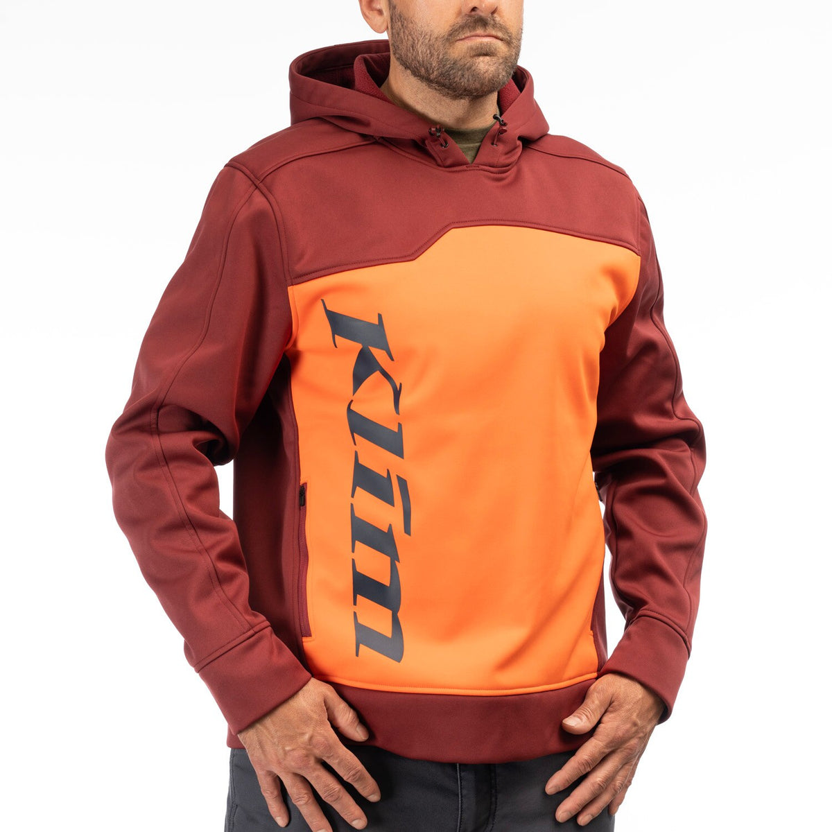 Klim Accelerator Pullover Hoodie - Cabernet - Red Orange