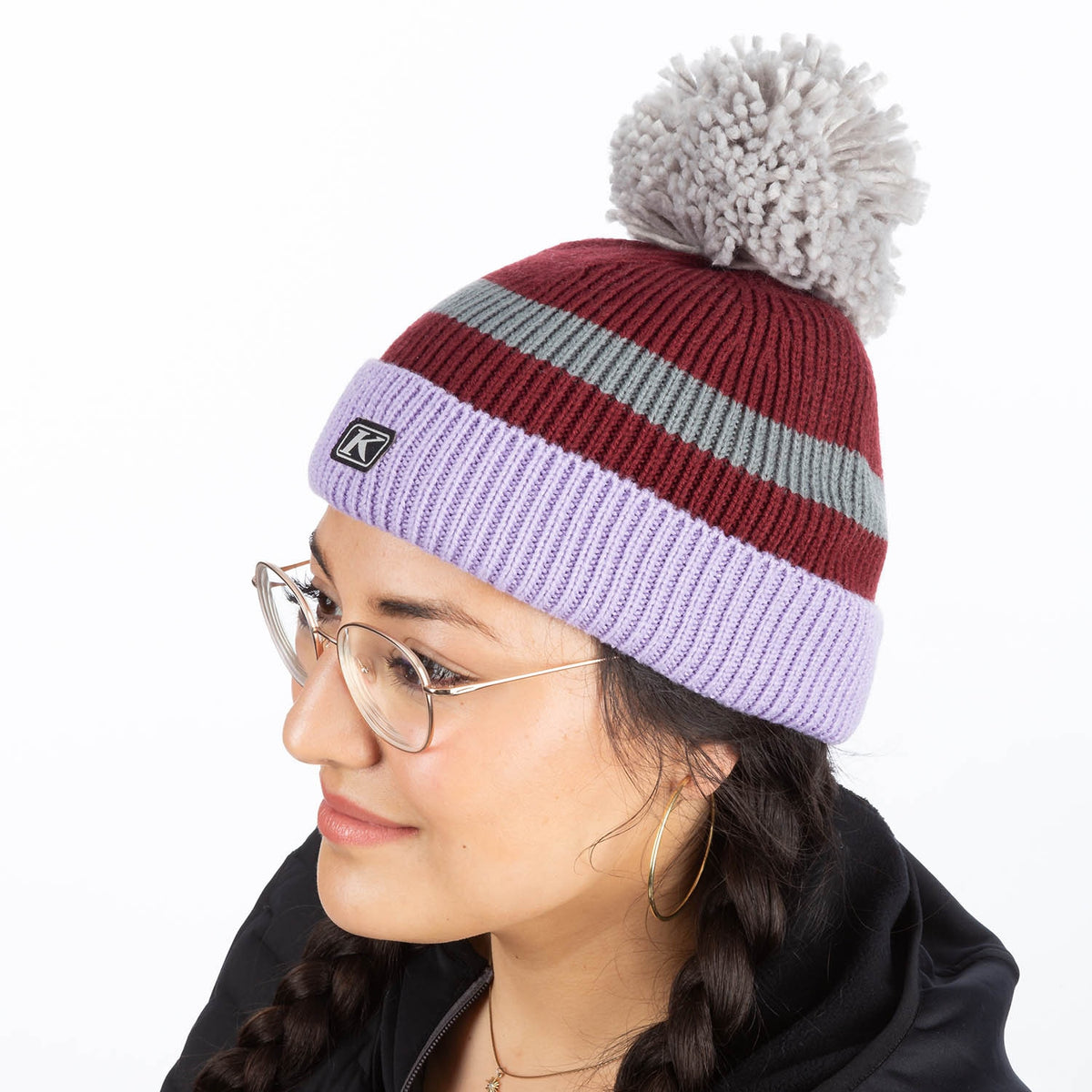 Powder Pom Beanie - Lavender Heist - Cabernet