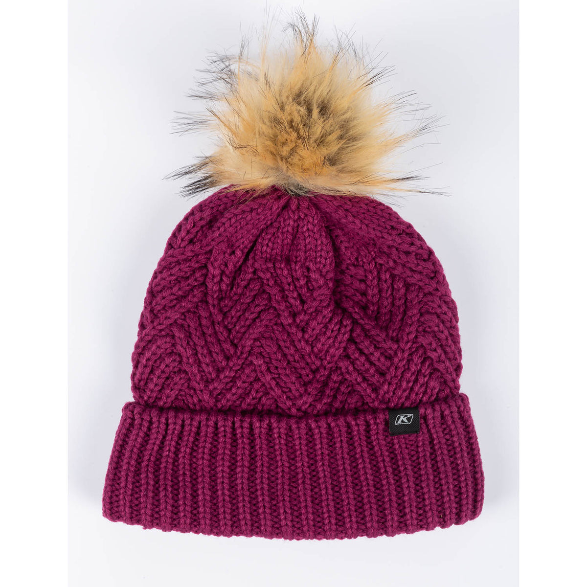 Chevron Pom Beanie - Raspberry Radiance