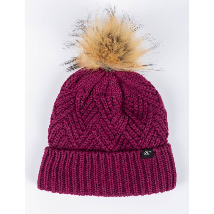 Chevron Pom Beanie - Raspberry Radiance