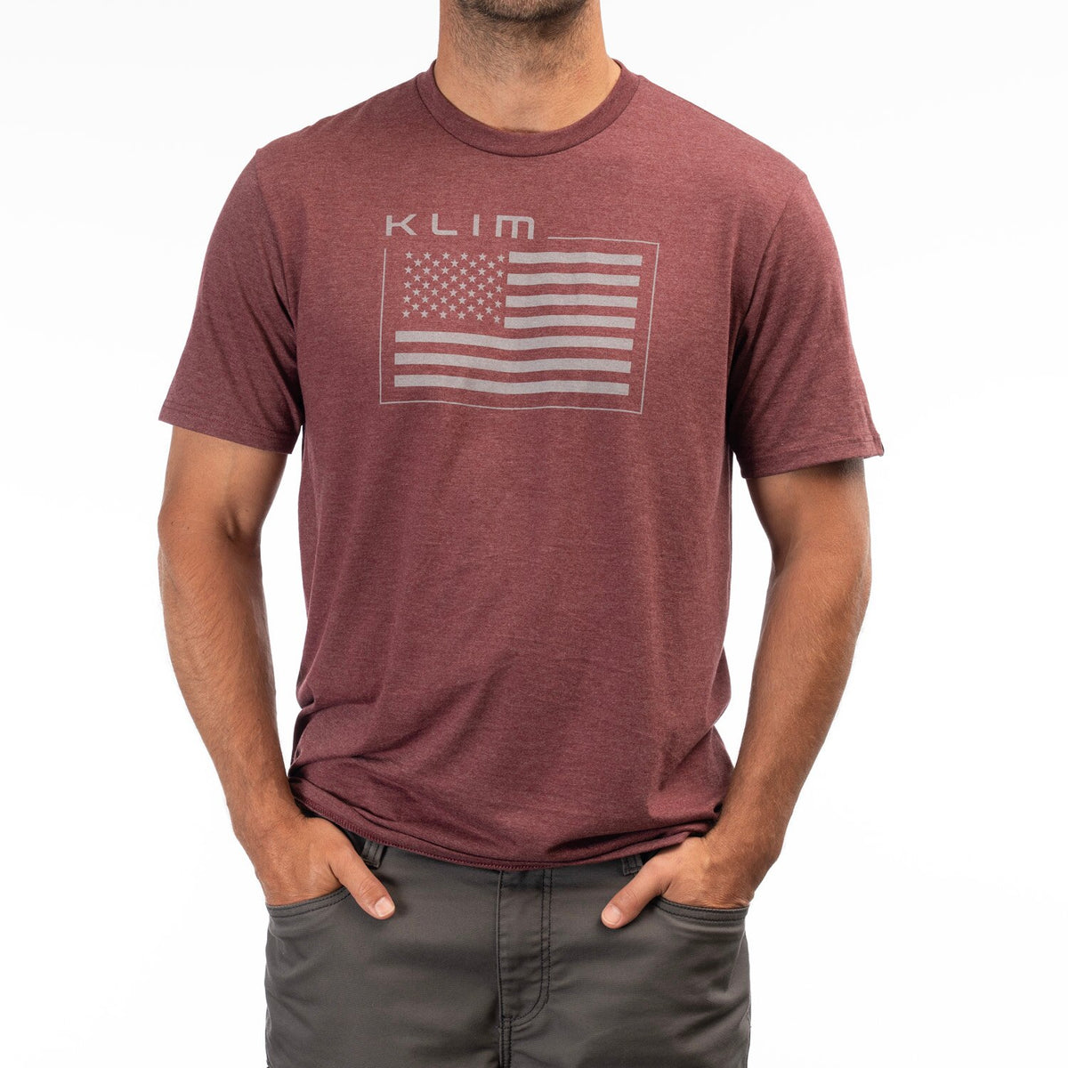 Klim Patriot Klim Flag Tri-blend Tee - Maroon Frost - Monument