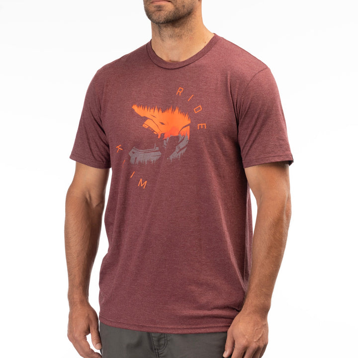 Klim Ride Tri-blend Tee - Maroon Frost - Red Orange