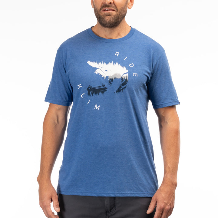 Klim Ride Tri-blend Tee - Royal Frost - White