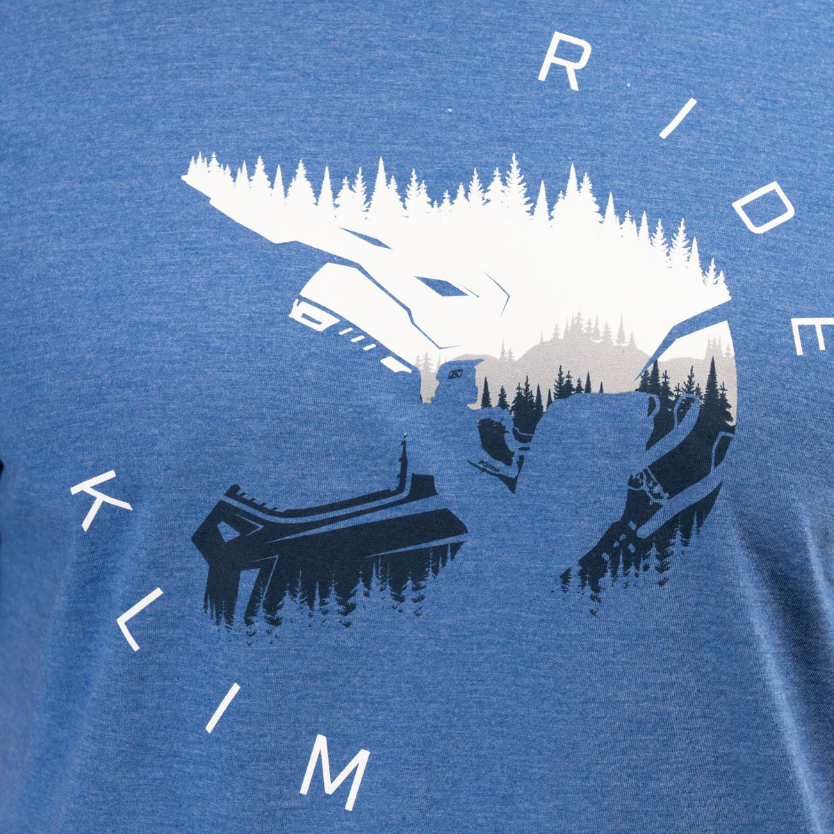 Klim Ride Tri-blend Tee - Royal Frost - White