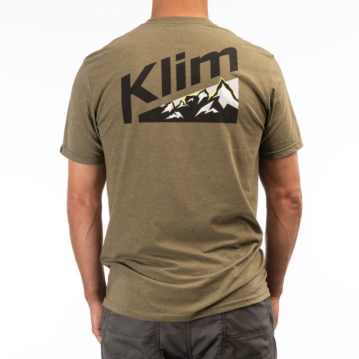 Klim Mountain Peak Tri-blend Tee - Military Green Frost - Black