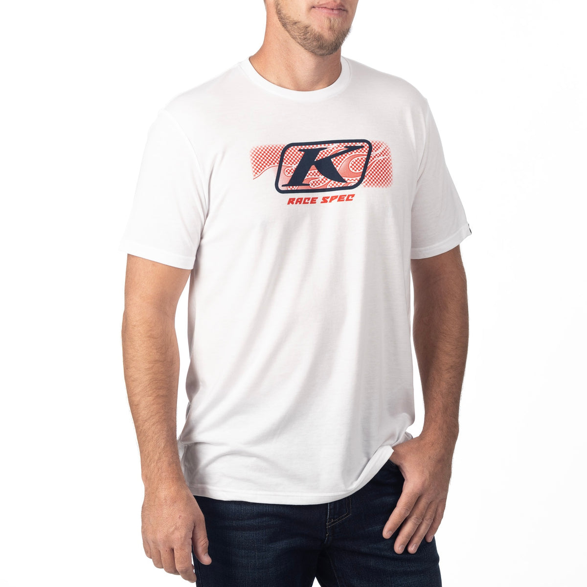 Race Spec SS T - White - Dress Blues