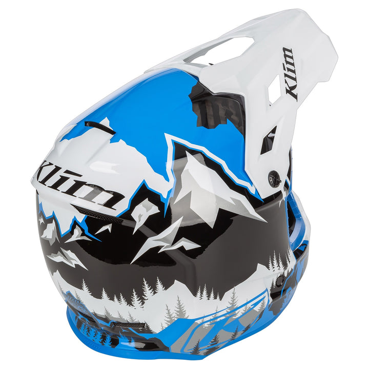 F3 Carbon Helmet ECE - DNA Electric Blue Lemonade - White