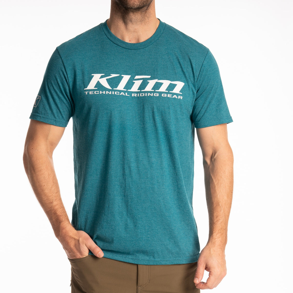 Klim K Corp SS T - Heathered Teal - White