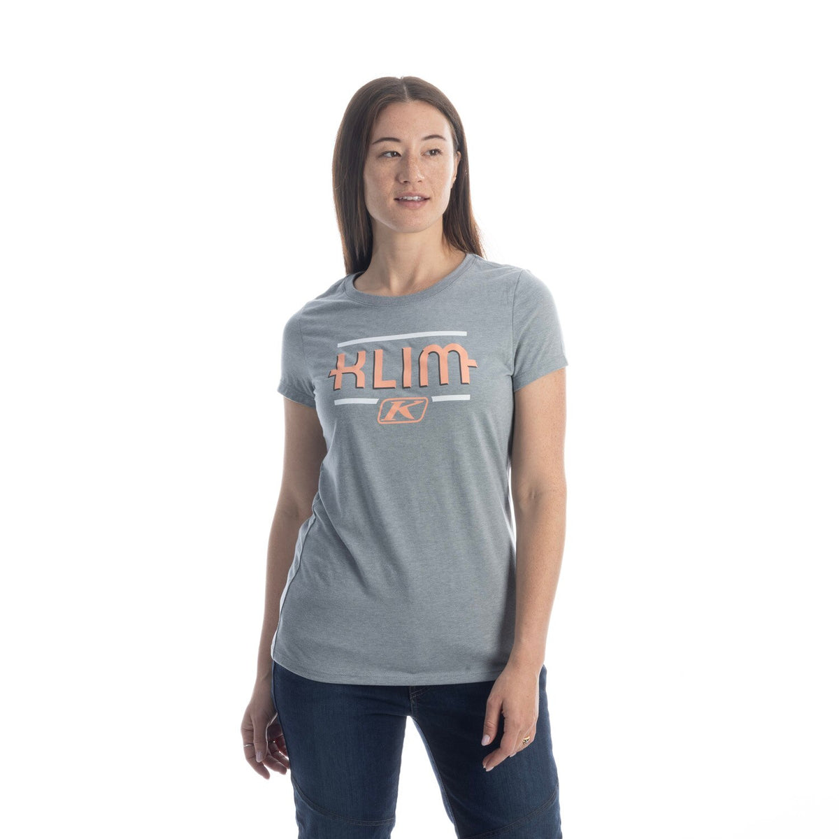 Klim Women's Kute Corp SS T - Heathered Gray - Desert Flower