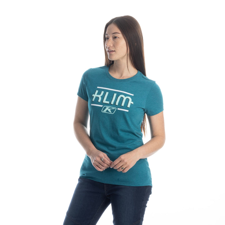 Klim Women's Kute Corp SS T - Heathered Teal - Beach Glass