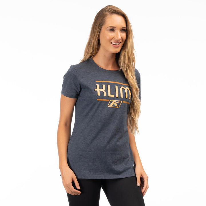 Klim Women's Kute Corp SS T - Navy Frost - Mock Orange