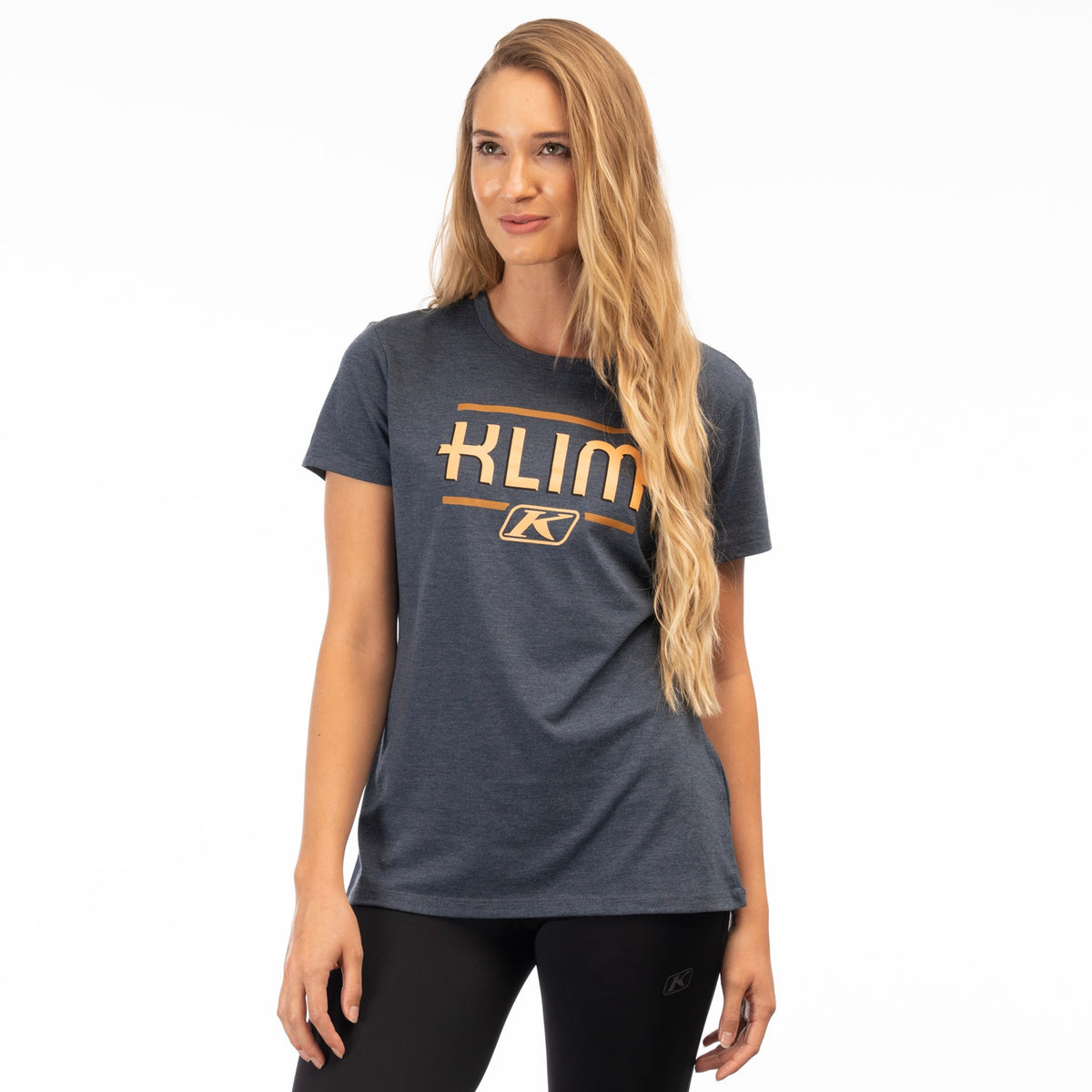 Klim Women's Kute Corp SS T - Navy Frost - Mock Orange