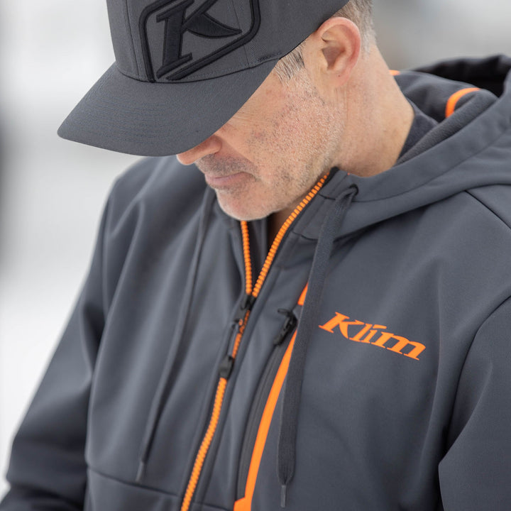 Klim Transition Hoodie - Asphalt - Strike Orange