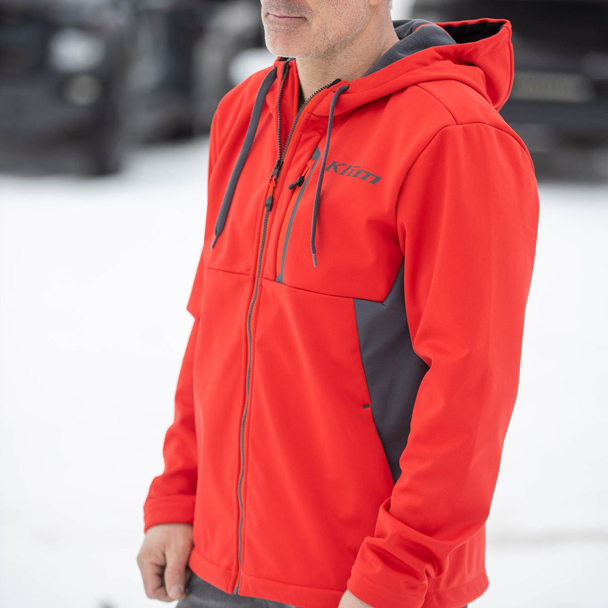 Klim Transition Hoodie - High Risk Red - Asphalt