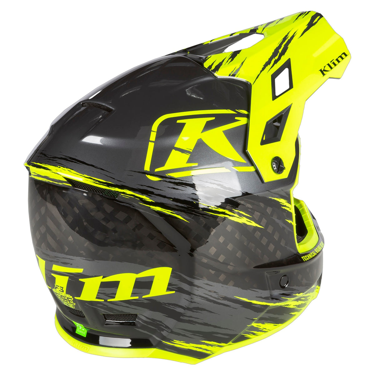 F3 Carbon Pro Helmet ECE - Thrashed Asphalt - Hi-Vis
