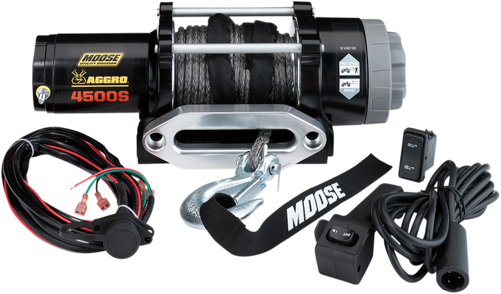 MOOSE OFFROAD 4500 lb Winch - Synthetic Rope - 50' 104311