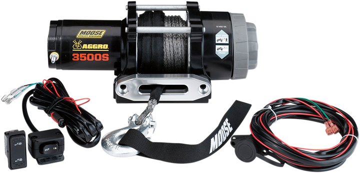 MOOSE OFFROAD 3500 lb Winch - Synthetic Rope - 50' 104309