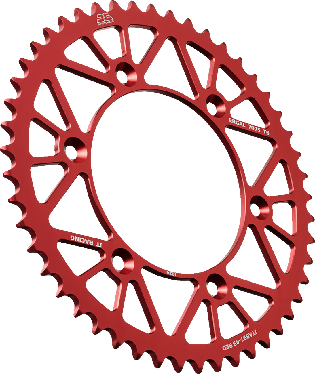 JT Sprockets JTA897.49RED 49-Tooth Red Aluminum Rear Sprocket for GasGas, Husqvarna, Husaberg and KTM