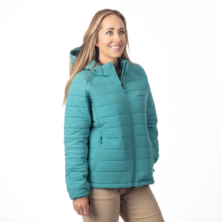 Waverly Stretch Insulated Hooded Jacket - Green-Blue Slate