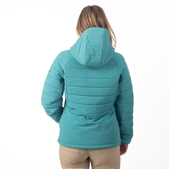 Waverly Stretch Insulated Hooded Jacket - Green-Blue Slate
