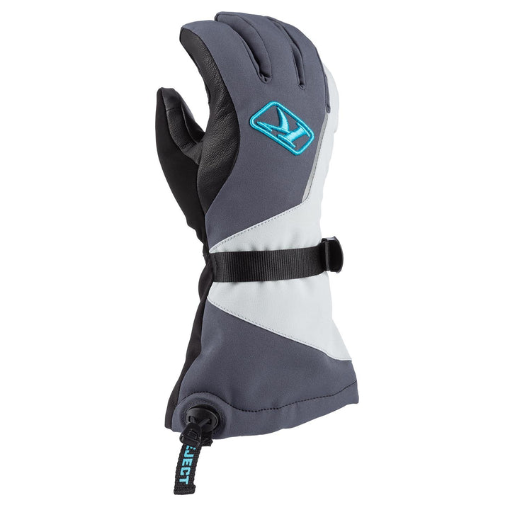 Allure Gauntlet Glove - Asphalt - Scuba Blue