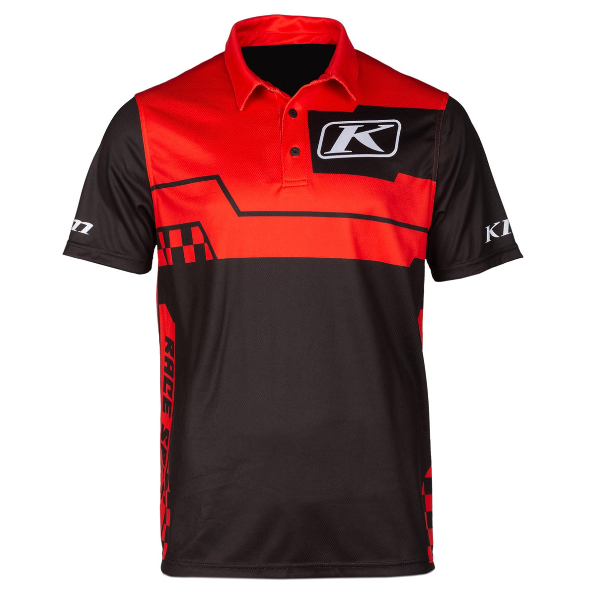 Klim Launch Polo - Fiery Red - Black
