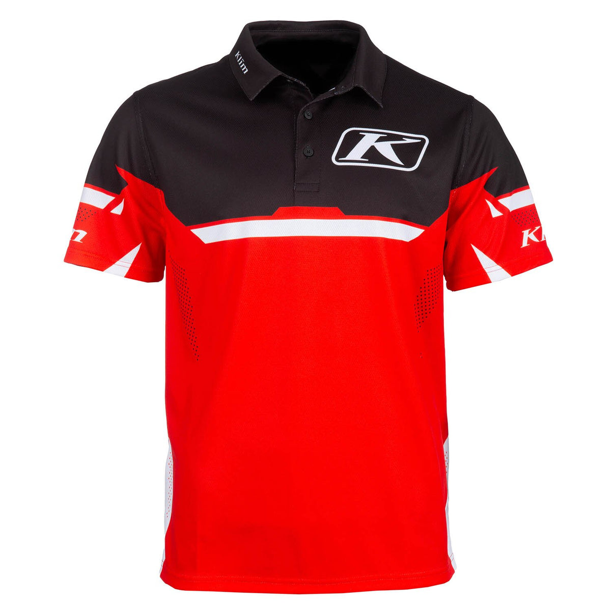 Klim Launch Polo - Black - Fiery Red