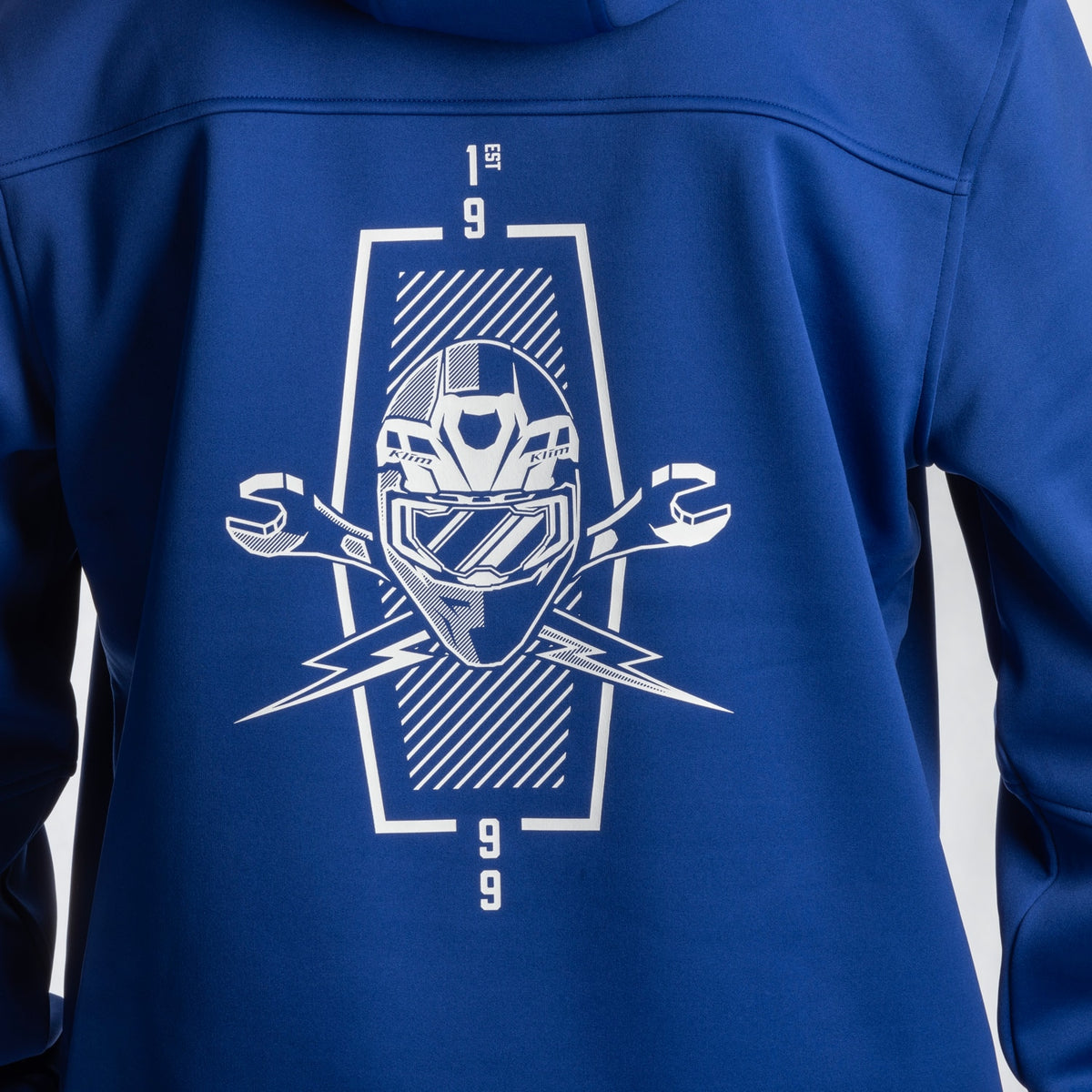 Klim Petrol Pullover Hoodie - Bellwether Blue - White
