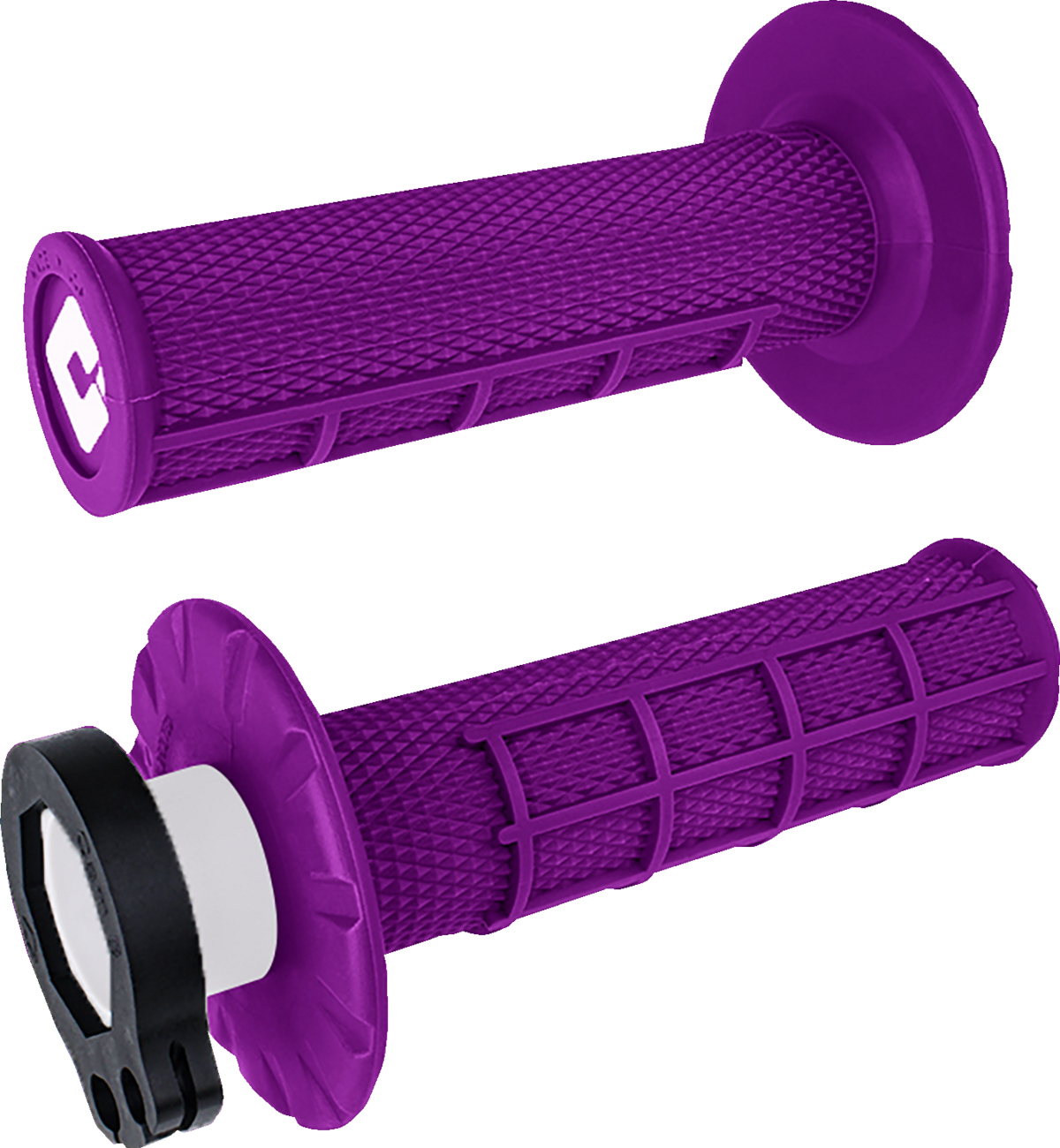 ODI MX Half-Waffle Lock-On Grips with Throttle Tube, Purple - H36HWPR