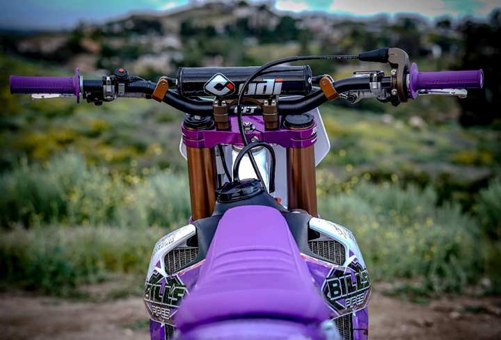 ODI MX Half-Waffle Lock-On Grips with Throttle Tube, Purple - H36HWPR
