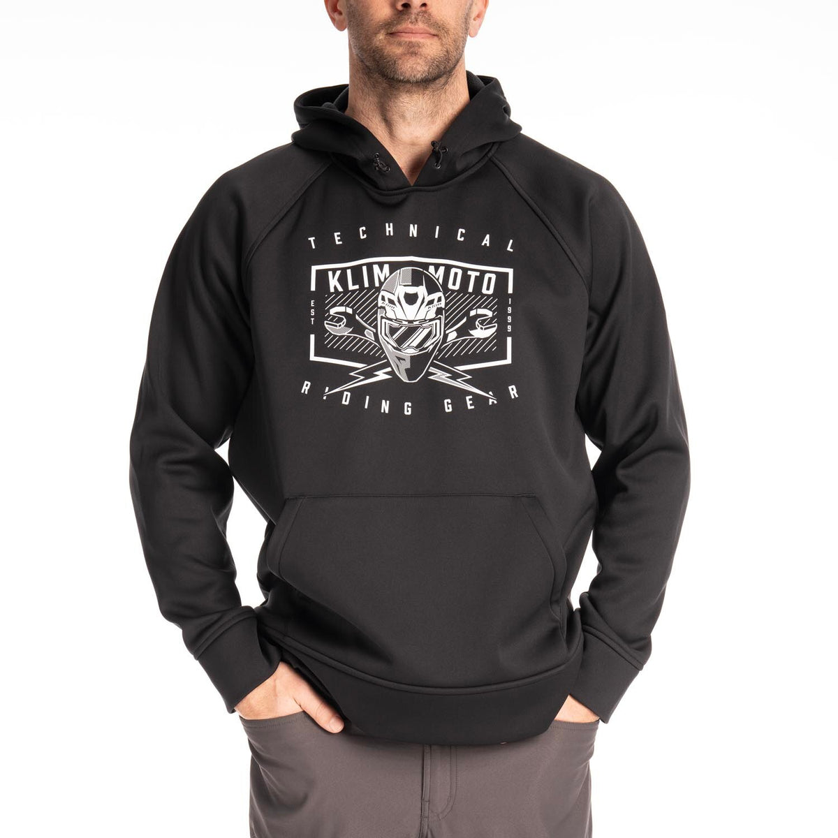 Klim Petrol Pullover Hoodie - Black - White