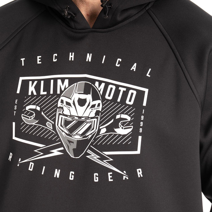 Klim Petrol Pullover Hoodie - Black - White