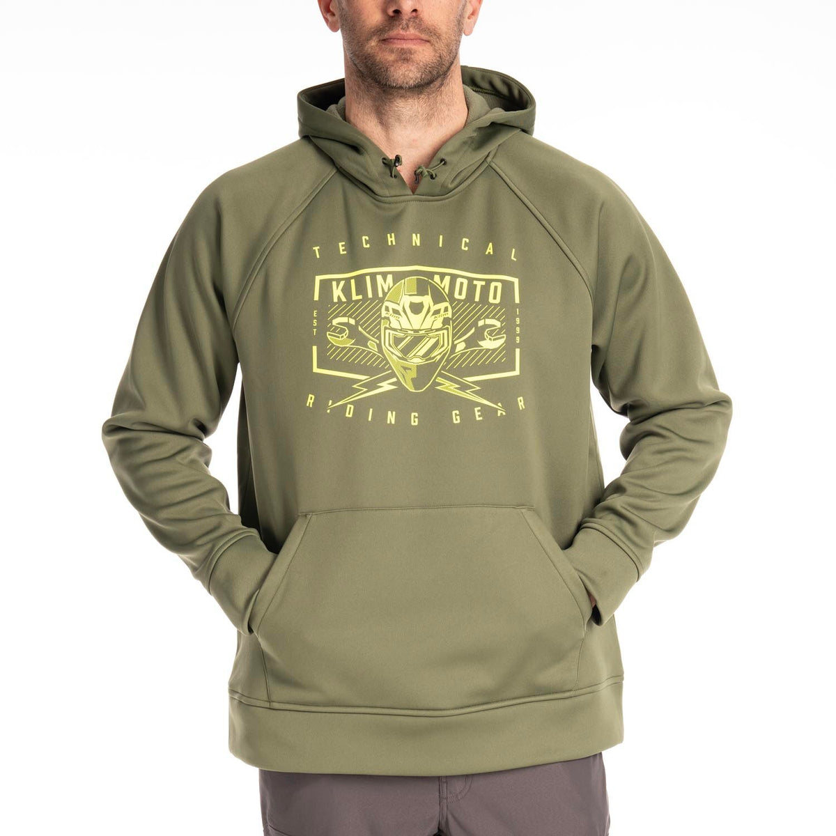 Klim Petrol Pullover Hoodie - Bronze Green - Hi-Vis