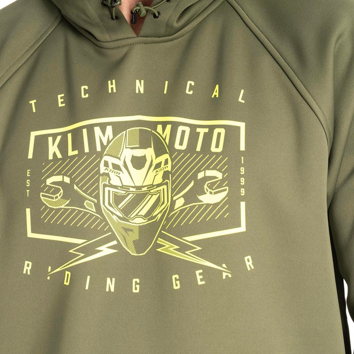 Klim Petrol Pullover Hoodie - Bronze Green - Hi-Vis