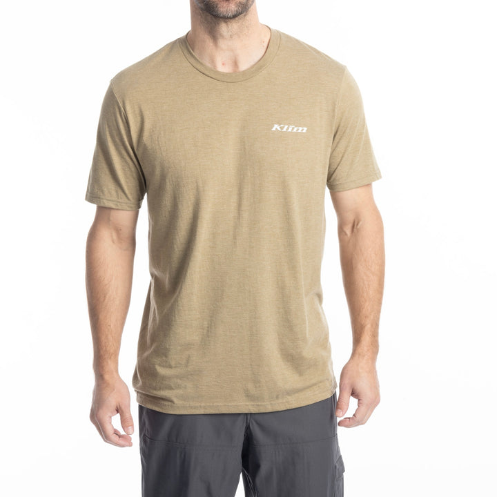 Klim Saddle Mountain Tri-blend Tee - Coyote Brown Heather - White