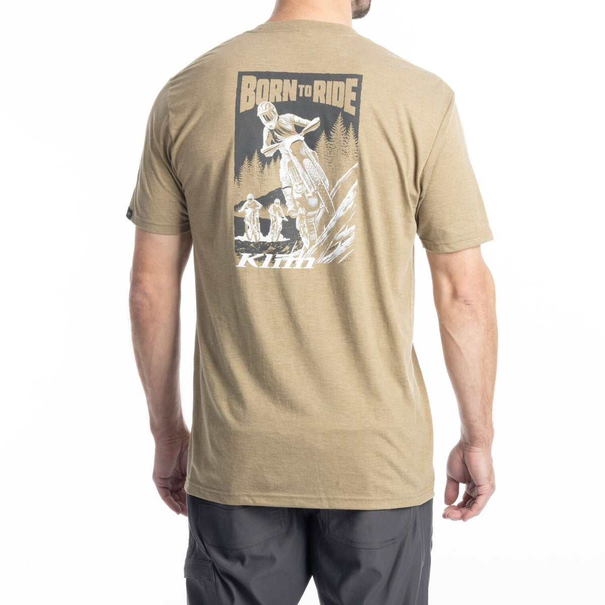 Klim Saddle Mountain Tri-blend Tee - Coyote Brown Heather - White