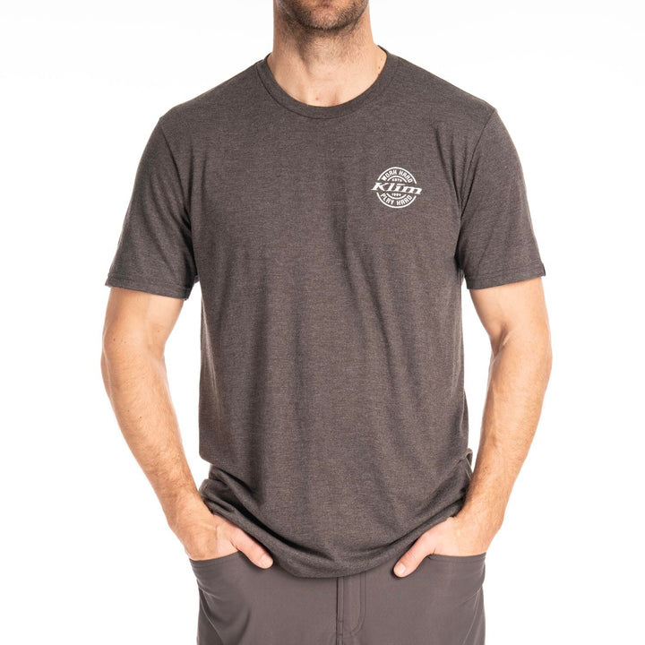 Klim Live to Ride Tri-blend Tee - Heathered Charcoal - White