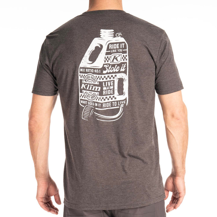 Klim Live to Ride Tri-blend Tee - Heathered Charcoal - White