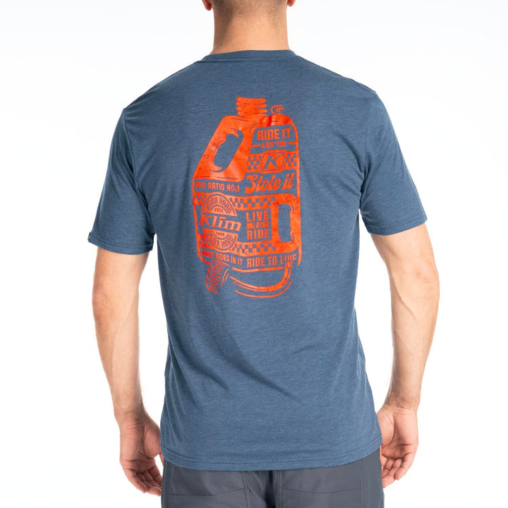 Klim Live to Ride Tri-blend Tee - Navy Frost - Strike Orange