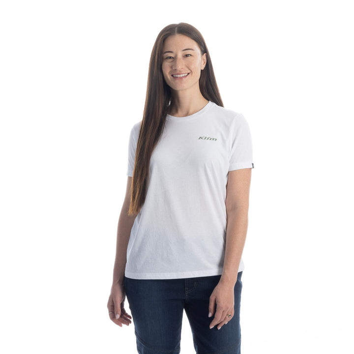 Klim Women's Canyon Tri-blend Tee - White - Hedge Green