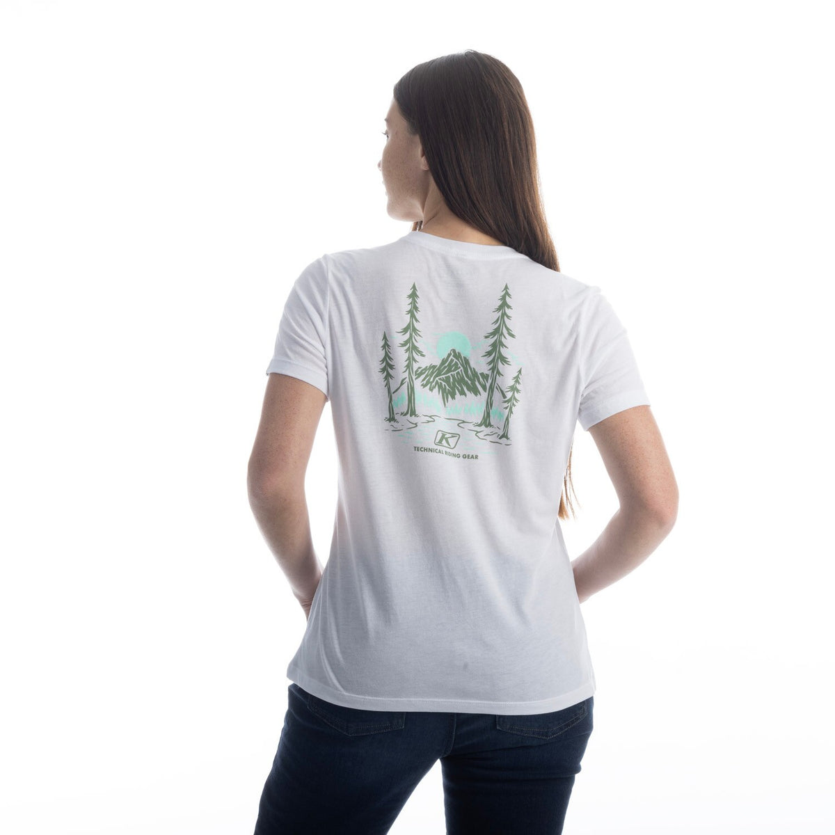 Klim Women's Canyon Tri-blend Tee - White - Hedge Green