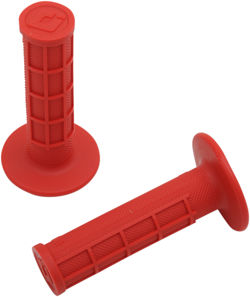 ODI Ruffian Half Waffle Red Grips for 7/8-Inch Bars, H01RFR
