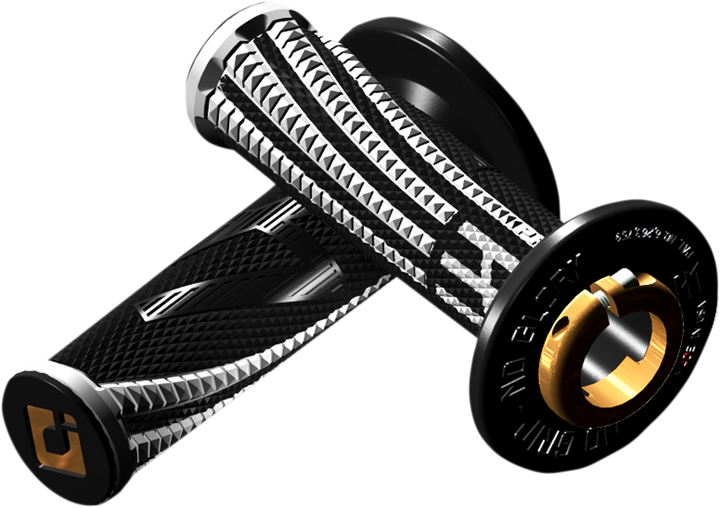 ODI Emig Pro V2 Lock-On Grips with Throttle Tube, White/Black, H36EPBW