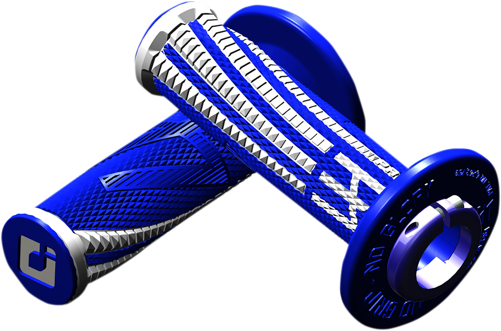 ODI Emig Pro V2 Lock-On Grips with Throttle Tube, Blue/White, H36EPUW